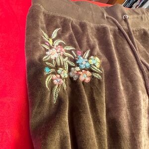 WOW POSHMARK - Authentic BCBG Maxazria Velour Embroidered Pants